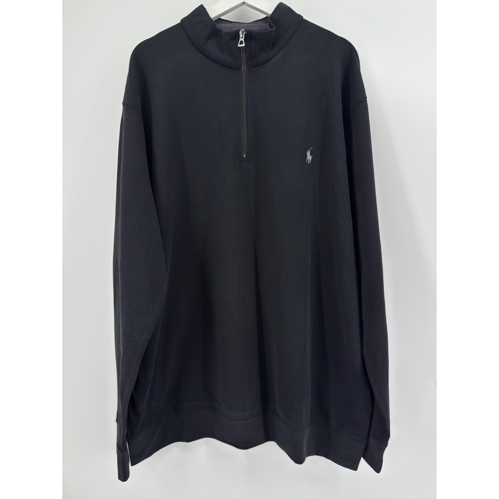 Polo Ralph Lauren Mens XLT Black Quarter Zip Pullover Sweatshirt